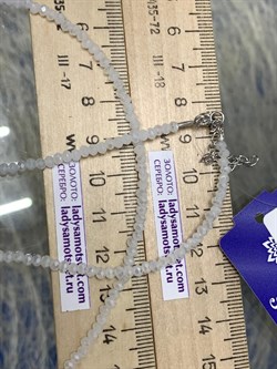 *Бусы р.45 д.3мм Белый Фианит Кварц арт. Б-02-20р-129 Вес 5,27 г - фото 224152 *Бусы р.45 д.3мм Белый Фианит Кварц арт. Б-02-20р-129 Вес 5,27 г - фото 224152
