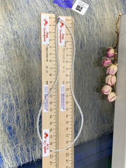 *Бусы р.45 д.3мм Белый Фианит Кварц арт. Б-02-20р-129 Вес 5,27 г - фото 224154 *Бусы р.45 д.3мм Белый Фианит Кварц арт. Б-02-20р-129 Вес 5,27 г - фото 224154
