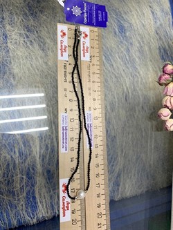 *Колье р.38 д.2мм иск Черная Шпинель Белый Жемчуг арт. ОШП91-609ч-467 Вес 3,16 г - фото 224207 *Колье р.38 д.2мм иск Черная Шпинель Белый Жемчуг арт. ОШП91-609ч-467 Вес 3,16 г - фото 224207