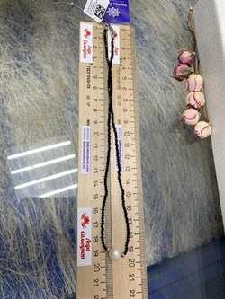 *Колье р.40 д.2мм иск Черная Шпинель Белый Жемчуг арт. ОШП91-609ч-038 Вес 3,38 г - фото 224213 *Колье р.40 д.2мм иск Черная Шпинель Белый Жемчуг арт. ОШП91-609ч-038 Вес 3,38 г - фото 224213