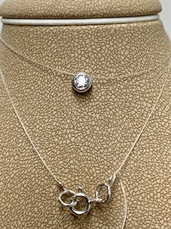 *Колье р.40 Белый Фианит арт. Л-1083р-522 Вес 0,69 г - фото 224268