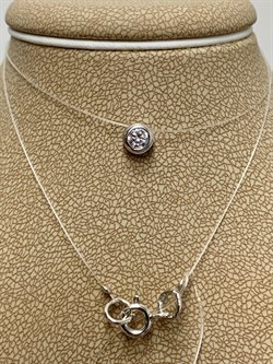 *Колье р.40 Белый Фианит арт. Л-1083р-522 Вес 0,69 г - фото 224269