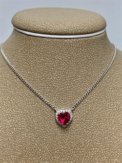 *Колье р.40 Сердце синт. Рубин арт. Кц-3929рс91500-463 Вес 3 г - фото 224349 *Колье р.40 Сердце синт. Рубин арт. Кц-3929рс91500-463 Вес 3 г - фото 224349