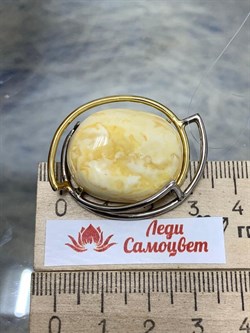 *Брошь Янтарь арт. 43060108519-677 (Вес 8,95г) - фото 224740