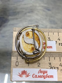 *Брошь Янтарь арт. 43060108519-677 (Вес 8,95г) - фото 224741