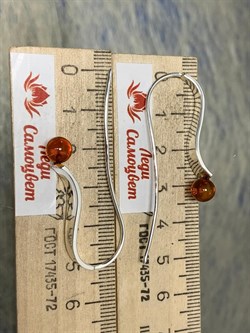 *Серьги Петли Коньячный Янтарь Шарик арт. 85020200401-506 Вес 5,3 г - фото 224882 *Серьги Петли Коньячный Янтарь Шарик арт. 85020200401-506 Вес 5,3 г - фото 224882