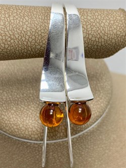 *Серьги Петли Коньячный Янтарь арт. 85020200401-445 Вес 5,58 г - фото 224891 *Серьги Петли Коньячный Янтарь арт. 85020200401-445 Вес 5,58 г - фото 224891