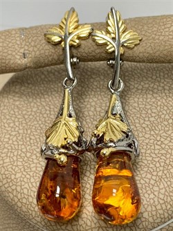 *Серьги Янтарь арт. 45020200098-137 Вес 6,82 г - фото 224898 *Серьги Янтарь арт. 45020200098-137 Вес 6,82 г - фото 224898