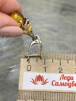 *Серьги Капли Янтарь арт. 45020200098-224 Вес 6,42 г - фото 224903 *Серьги Капли Янтарь арт. 45020200098-224 Вес 6,42 г - фото 224903