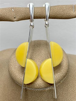 *Серьги Янтарь арт. 85020100356-123 Вес 12,83г - фото 224964