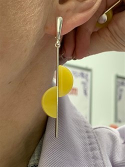 *Серьги Янтарь арт. 85020100356-123 Вес 12,83г - фото 224966