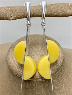 *Серьги Янтарь арт. 85020100356-123 Вес 12,83г - фото 224968