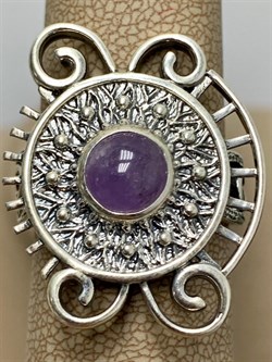 *Кольцо р.19,5 Аметист арт. 37-КЛ472-30-208-195 вес 9,59 г - фото 225080