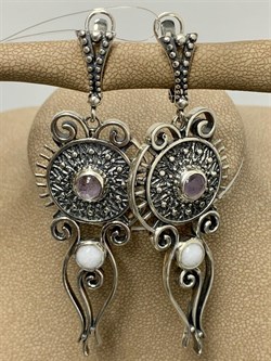 *Серьги Микс Аметист арт. 37-СЛ472-30-208-575 вес 19,36 г - фото 225095
