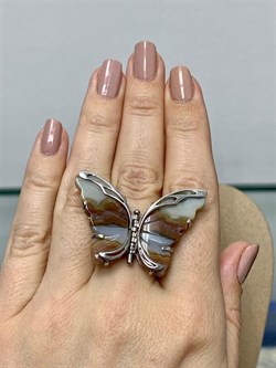 *Кольцо р.17,5 Бабочка Агат арт. 37-КРР054-38-543/9-0012168801252000 (вес 12,52 г) - фото 225172 *Кольцо р.17,5 Бабочка Агат арт. 37-КРР054-38-543/9-0012168801252000 (вес 12,52 г) - фото 225172