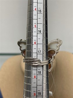 *Кольцо р.17,5 Бабочка Агат арт. 37-КРР054-38-543/9-0012168801252000 (вес 12,52 г) - фото 225173 *Кольцо р.17,5 Бабочка Агат арт. 37-КРР054-38-543/9-0012168801252000 (вес 12,52 г) - фото 225173
