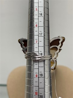 *Кольцо р.18 Бабочка Агат арт. 37-КРР054-38-543/9-0012168801261000 (вес 12,61 г) - фото 225205 *Кольцо р.18 Бабочка Агат арт. 37-КРР054-38-543/9-0012168801261000 (вес 12,61 г) - фото 225205