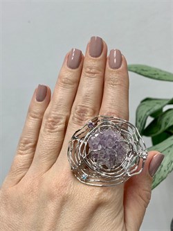 *Кольцо р.18 Друза Аметист Бразилия арт. 37-SC3705-48-2.13П-2-1002158401967000 (вес 19,67 г) - фото 225249