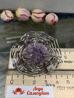 *Кольцо р.18 Друза Аметист Бразилия арт. 37-SC3705-48-2.13П-2-1002158401967000 (вес 19,67 г) - фото 225253