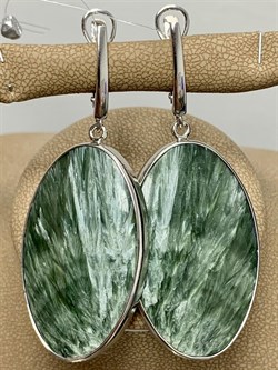 *Серьги Серафинит арт. 37-СРР050-38-4.62П-1002223101906000 (вес 19,06 г) - фото 225357