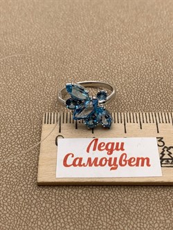 *Кольцо р.17 Голубой Топаз цв Белое арт. 1_01118-108 (вес 3,42 г) - фото 225506 *Кольцо р.17 Голубой Топаз цв Белое арт. 1_01118-108 (вес 3,42 г) - фото 225506
