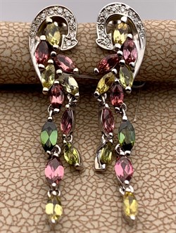 *Серьги Турмалин цв Белое арт. 2_02494-672 (вес 4,77 г) - фото 225587 *Серьги Турмалин цв Белое арт. 2_02494-672 (вес 4,77 г) - фото 225587