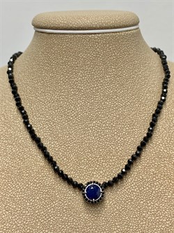 *Колье р.50 д.2мм Сапфир Черная Шпинель арт. Кц-2222рчс1108416-715 Вес 7,38 г - фото 225949 *Колье р.50 д.2мм Сапфир Черная Шпинель арт. Кц-2222рчс1108416-715 Вес 7,38 г - фото 225949