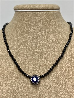 *Колье р.50 д.2мм Сапфир Черная Шпинель арт. Кц-2222рчс1108416-715 Вес 7,38 г - фото 225950 *Колье р.50 д.2мм Сапфир Черная Шпинель арт. Кц-2222рчс1108416-715 Вес 7,38 г - фото 225950
