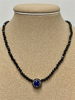 *Колье р.50 д.2мм Сапфир Черная Шпинель арт. Кц-2222рчс1108416-715 Вес 7,38 г - фото 225951 *Колье р.50 д.2мм Сапфир Черная Шпинель арт. Кц-2222рчс1108416-715 Вес 7,38 г - фото 225951