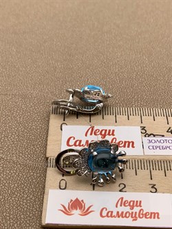 *Серьги Голубой Топаз цв Белое арт. 2_02262-809 (вес 7,31 г) - фото 226099 *Серьги Голубой Топаз цв Белое арт. 2_02262-809 (вес 7,31 г) - фото 226099