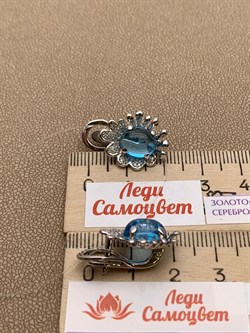 *Серьги Голубой Топаз цв Белое арт. 2_02262-809 (вес 7,31 г) - фото 226100 *Серьги Голубой Топаз цв Белое арт. 2_02262-809 (вес 7,31 г) - фото 226100