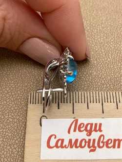 *Серьги Голубой Топаз цв Белое арт. 2_02262-809 (вес 7,31 г) - фото 226102 *Серьги Голубой Топаз цв Белое арт. 2_02262-809 (вес 7,31 г) - фото 226102