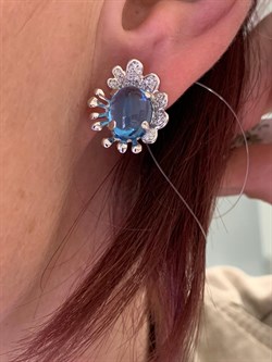 *Серьги Голубой Топаз цв Белое арт. 2_02262-809 (вес 7,31 г) - фото 226103 *Серьги Голубой Топаз цв Белое арт. 2_02262-809 (вес 7,31 г) - фото 226103