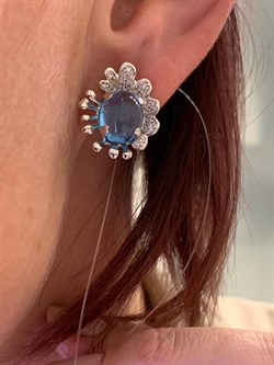 *Серьги Голубой Топаз цв Белое арт. 2_02262-809 (вес 7,31 г) - фото 226104 *Серьги Голубой Топаз цв Белое арт. 2_02262-809 (вес 7,31 г) - фото 226104