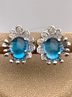 *Серьги Голубой Топаз цв Белое арт. 2_02262-809 (вес 7,31 г) - фото 226106 *Серьги Голубой Топаз цв Белое арт. 2_02262-809 (вес 7,31 г) - фото 226106