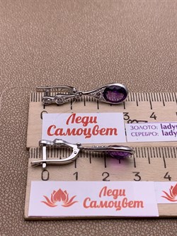 *Серьги Аметист цв Белое арт. 2_02440-457 вес 4,6 г - фото 226111 *Серьги Аметист цв Белое арт. 2_02440-457 вес 4,6 г - фото 226111