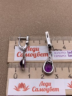 *Серьги Аметист цв Белое арт. 2_02440-457 вес 4,6 г - фото 226112 *Серьги Аметист цв Белое арт. 2_02440-457 вес 4,6 г - фото 226112