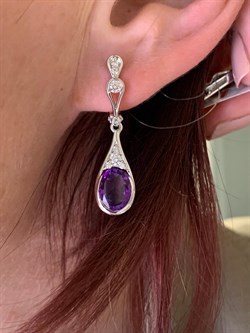 *Серьги Аметист цв Белое арт. 2_02440-457 вес 4,6 г - фото 226114 *Серьги Аметист цв Белое арт. 2_02440-457 вес 4,6 г - фото 226114