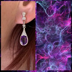 *Серьги Аметист цв Белое арт. 2_02440-457 вес 4,6 г - фото 226151 *Серьги Аметист цв Белое арт. 2_02440-457 вес 4,6 г - фото 226151