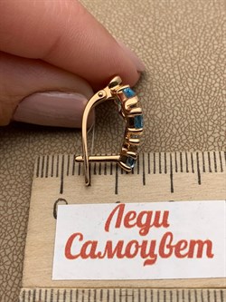 *Серьги Голубой Топаз цв Красное арт. 2_02699-523 вес 4,08 г - фото 226183 *Серьги Голубой Топаз цв Красное арт. 2_02699-523 вес 4,08 г - фото 226183