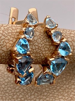 *Серьги Голубой Топаз цв Красное арт. 2_02699-523 вес 4,08 г - фото 226189 *Серьги Голубой Топаз цв Красное арт. 2_02699-523 вес 4,08 г - фото 226189