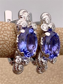 *Серьги Танзанит цв Белое арт. 2_02419-542 (вес 5,34 г) - фото 226200 *Серьги Танзанит цв Белое арт. 2_02419-542 (вес 5,34 г) - фото 226200