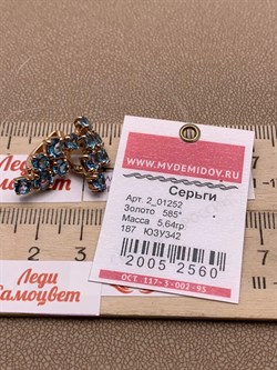 *Серьги Голубой Топаз цв Красное арт. 2_01252-560 (вес 5,64 г) - фото 226201 *Серьги Голубой Топаз цв Красное арт. 2_01252-560 (вес 5,64 г) - фото 226201