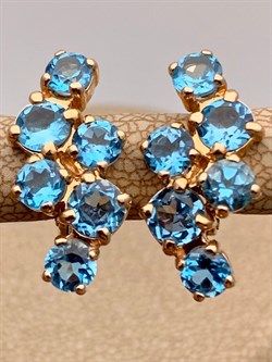 *Серьги Голубой Топаз цв Красное арт. 2_01252-560 (вес 5,64 г) - фото 226209 *Серьги Голубой Топаз цв Красное арт. 2_01252-560 (вес 5,64 г) - фото 226209