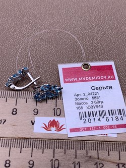 *Серьги Топаз цв Белое арт. 2_04221-184 (вес 3,6 г) - фото 226211 *Серьги Топаз цв Белое арт. 2_04221-184 (вес 3,6 г) - фото 226211