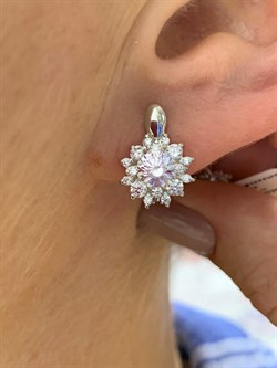 *Серьги Розовый Фианит арт. 2-4054р271-749 Вес 2,61 г - фото 226403 *Серьги Розовый Фианит арт. 2-4054р271-749 Вес 2,61 г - фото 226403