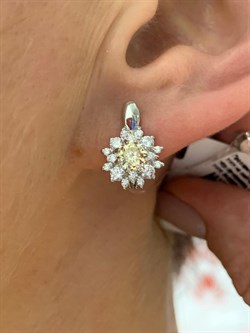 *Серьги Бриллианит Фианит Шампань арт. 2-4054р220-122 (Вес 2,77 г) - фото 226409 *Серьги Бриллианит Фианит Шампань арт. 2-4054р220-122 (Вес 2,77 г) - фото 226409