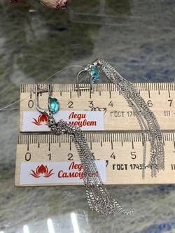 *Серьги Цепочки Топаз синт арт. С-2301-7рк102-204 (Вес 6,25 г) - фото 226518 *Серьги Цепочки Топаз синт арт. С-2301-7рк102-204 (Вес 6,25 г) - фото 226518