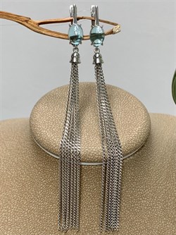 *Серьги Цепочки Топаз синт арт. С-2301-7рк102-204 (Вес 6,25 г) - фото 226524 *Серьги Цепочки Топаз синт арт. С-2301-7рк102-204 (Вес 6,25 г) - фото 226524