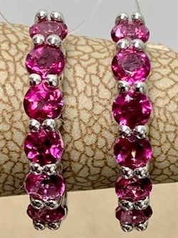 *Серьги Конго Розовый Топаз арт. С-7208рс421-556 Вес 3,99 г - фото 226699